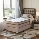 Ver imagem 5 de Cama Box Solteiro Molas Ensacadas 88CMX63CMX188CM Sonhare Montreal Bege