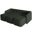 Ver imagem 3 de Sofá Cama para Sala de Estar 3 Lugares 276cm Montserrat K01 Veludo Verde - Lyam Decor