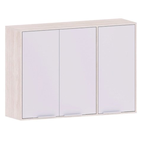 Armário Aéreo para Cozinha 120 Cm 3 Portas Atenas Cinza Cristal