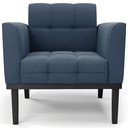 Ver imagem 6 de Poltrona Decorativa Base Madeira Preto Ana Suede Azul Marinho - Ibiza