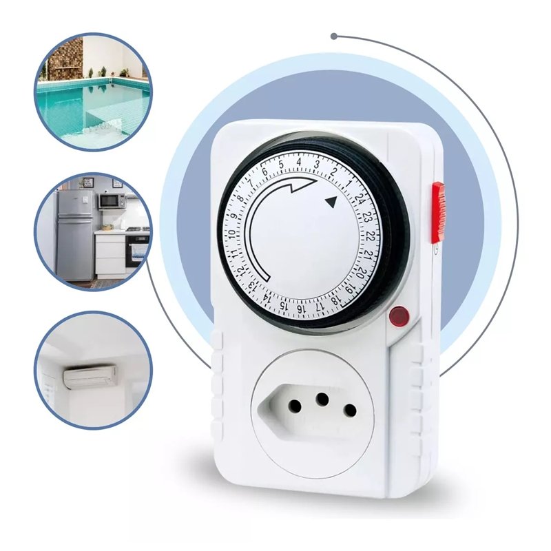 Temporizador de Tomada Timer Mecânico Analógico Bivolt 110v/220v ...
