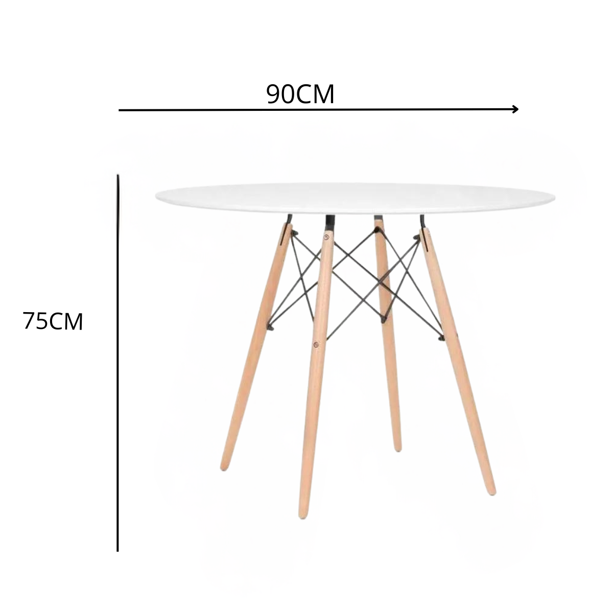 Mesa Eiffel Eames 90cm com Cadeiras Leda Estofada 4 Unidades - 10