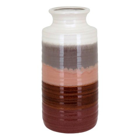 Vaso Decorativo Enfeite Casa Cerâmica 30x14x14cm Marrom