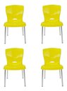 Ver imagem 1 de Kit 10 Cadeiras Bistrô Plástico Pés Alumínio Cor:marrom