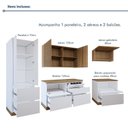 Ver imagem 6 de Cozinha Completa Modulada 5 Peças 8 Portas 6 Gavetas com Rodapé Norten Branco/Nature