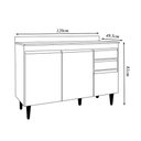 Ver imagem 4 de Conjunto Balcão de Cozinha com Tampo Pursat Mdp/bp Branco G96 - Gran Belo