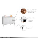 Ver imagem 3 de Conjunto Balcão de Cozinha com Tampo Pursat Mdp/bp Branco G96 - Gran Belo