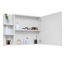 Ver imagem 3 de Espelheira Suspensa Armarinho de Banheiro Closet com Porta Prateleiras Nicho Organizador Iris Branco