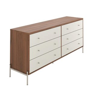 Cômoda 6 Gavetas Jasper Off White e Canella 182cm