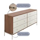 Ver imagem 4 de Cômoda 6 Gavetas Jasper Off White e Canella 182cm