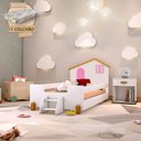 Ver imagem 2 de Cama Infantil Juvenil Belissima Rosa - com Kit - Branca e Mel