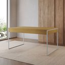Ver imagem 1 de Mesa Industrial Caixote Filadélfia Tampo 120x75 Freijó Base Ferro Branco