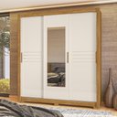Ver imagem 2 de Guarda Roupa 3 Portas Deslizantes com Espelho Canadá Freijo Off White 987032 Moval