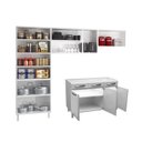 Ver imagem 5 de Cozinha Completa Modulada 14 Portas 2 Gavetas 3 Vidros Star New Branco