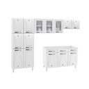 Ver imagem 3 de Cozinha Completa Modulada 14 Portas 2 Gavetas 3 Vidros Star New Branco