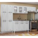 Ver imagem 1 de Cozinha Completa Modulada 14 Portas 2 Gavetas 3 Vidros Star New Branco