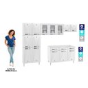 Ver imagem 6 de Cozinha Completa Modulada 14 Portas 2 Gavetas 3 Vidros Star New Branco