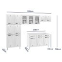 Ver imagem 4 de Cozinha Completa 14 Portas 2 Gavetas 3 Vidros Star New 