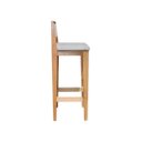 Ver imagem 6 de Kit 6 Banquetas Madeira Mel para Cozinha com Encosto Palha Indiana Linho Prata