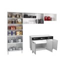 Ver imagem 5 de Cozinha Completa Modulada 14 Portas 2 Gavetas 3 Vidros Star New Branco/Preto