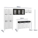 Ver imagem 4 de Cozinha Completa Modulada 14 Portas 2 Gavetas 3 Vidros Star New Branco/Preto