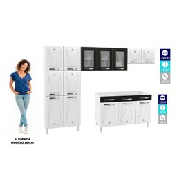 Cozinha Completa 14 Portas 2 Gavetas 3 Vidros Star New  - 6