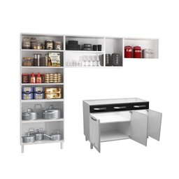 Cozinha Completa 14 Portas 2 Gavetas 3 Vidros Star New  - 5