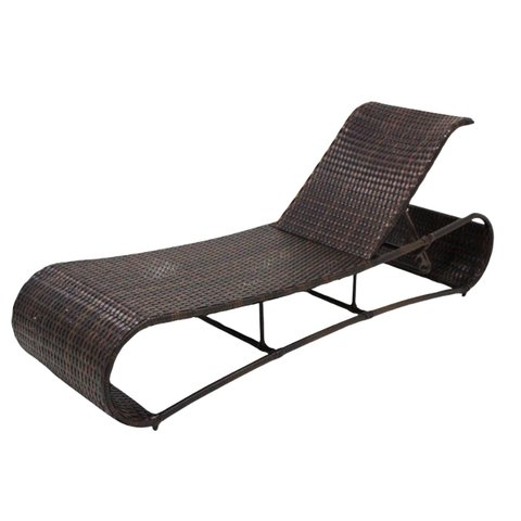 Espreguiçadeira para Piscina Alumínio e Fibra Sintética Encosto Reclinável Cor Mesclado Argila
