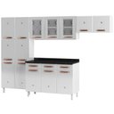 Ver imagem 3 de Cozinha Completa Modulada 14 Portas 2 Gavetas 3 Vidros Mirage New Branco