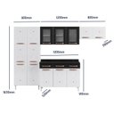 Ver imagem 4 de Cozinha Completa Modulada 14 Portas 2 Gavetas 3 Vidros Mirage New Branco/Preto