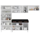 Ver imagem 6 de Cozinha Completa Modulada 14 Portas 2 Gavetas 3 Vidros Mirage New Branco/Preto