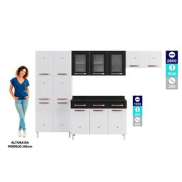 Cozinha Completa 14 Portas 2 Gavetas 3 Vidros Mirage New  - 5