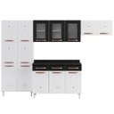 Ver imagem 3 de Cozinha Completa Modulada 14 Portas 2 Gavetas 3 Vidros Mirage New Branco/Preto