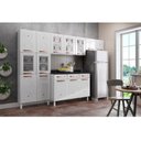 Ver imagem 5 de Cozinha Completa Modulada de Aço 4 Peças Decoradas com Paneleiro e Balcão com Tampo New Yescasa Branco