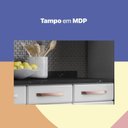 Ver mais imagens de Cozinha Completa de Aço 4 Peças Decoradas com Paneleiro e Balcão com Tampo Mirage New Branco