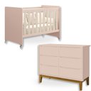 Ver imagem 3 de Quarto Bebê Berço Evolution 4 em 1 + Cômoda 6 Gavetas Rosa