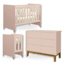 Ver imagem 1 de Quarto Bebê Berço Evolution 4 em 1 + Cômoda 6 Gavetas Rosa