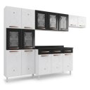 Ver imagem 3 de Cozinha Completa Modulada de Aço 4 Peças Decoradas com Paneleiro e Balcão com Tampo New Yescasa Bran