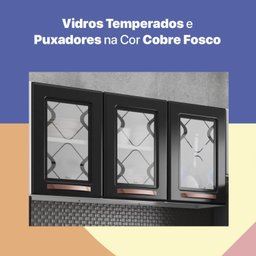 Cozinha Completa 14 Portas 2 Gavetas 5 Vidros Mirage New  - 7