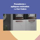 Ver imagem 7 de Cozinha Completa Modulada de Aço 4 Peças Decoradas com Paneleiro e Balcão com Tampo New Yescasa Branco/Preto