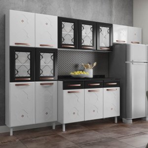 Cozinha Completa 14 Portas 2 Gavetas 5 Vidros Mirage New 
