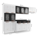 Ver imagem 4 de Cozinha Completa Modulada de Aço 4 Peças Decoradas com Paneleiro e Balcão com Tampo New Yescasa Bran