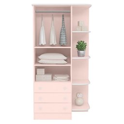 Guarda Roupa Infantil 2 Portas com Cantoneira Doce Sonho Rosa Acetinado - Qmovi - 2