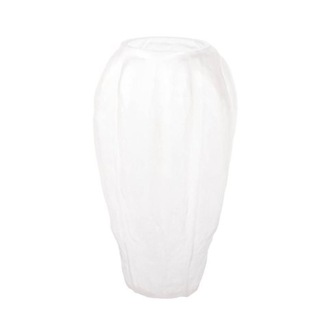 Vaso em Vidro Incolor Fosco Decorativo G 42x23cm