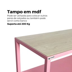 Sapateira Banco Strassis Design Sd-3503-60 Rosa - 7