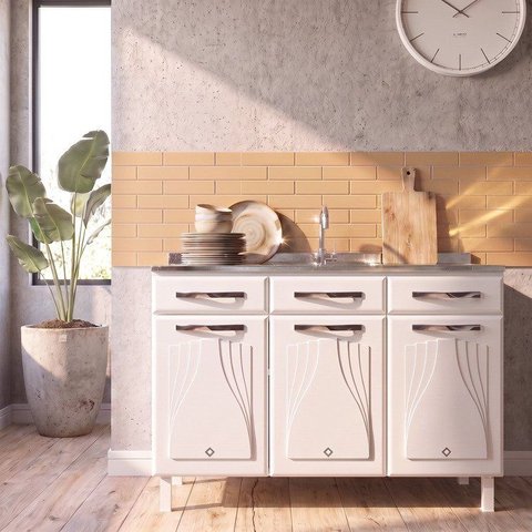 Balcão de Cozinha em Aço Triplo Star New Telasul Branco