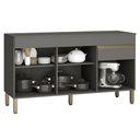Ver imagem 2 de Balcão de Cozinha Line 3 Portas 1 Gaveta Mdp 150cm Cinza Kit's Paraná