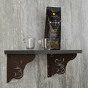 Ver imagem 2 de Par Mãos Francesas Decorativas 20cm Cantinho do Café Xícara Coração Marrom Aço