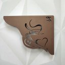 Ver imagem 4 de Par Mãos Francesas Decorativas 20cm Cantinho do Café Xícara Coração Marrom Aço