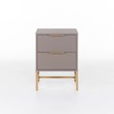 Ver imagem 1 de Mesa de Cabeceira Square 2 Gavetas 43 Cm X 40 Cm Nude Gianduia